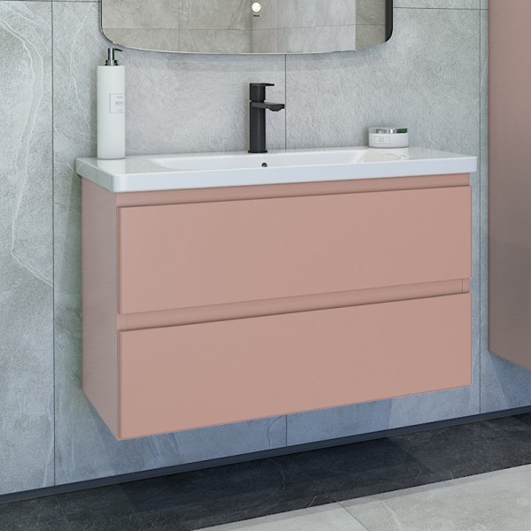 Тумба с раковиной Caprigo Forte 90 подвесная, пудра