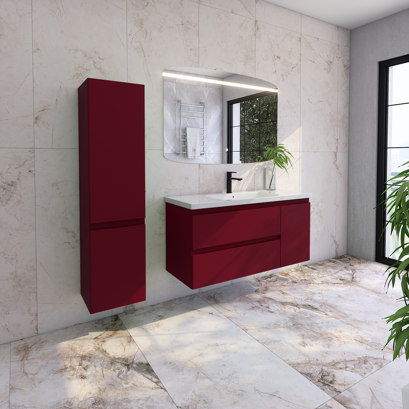 Мебель для ванной комнаты Caprigo Forte 120 R подвесная, бордовая