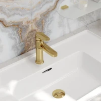 Смеситель для раковины Wasserkraft Neckar 2103 глянцевое золото PVD Смеситель для раковины Wasserkraft Neckar 2103 глянцевое золото PVD
