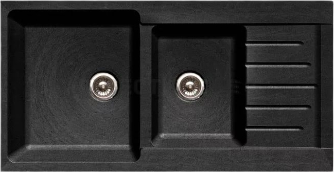 Комплект Мойка GranFest Practik P-980 KL черный + Смеситель MEGA Mega