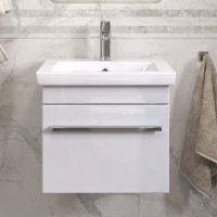 Тумба с раковиной Vigo Land 50 подвесная, белая, раковина Como 50