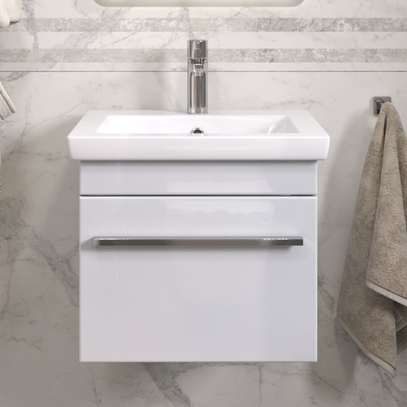 Тумба с раковиной Vigo Land 50 подвесная, белая, раковина Como 50