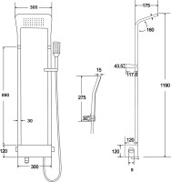 Душевая панель Ceruttispa Maiella B CT8985 черная