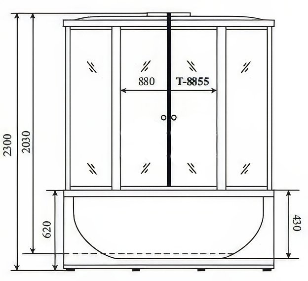 Душевой бокс Timo Comfort T-8855F Fabric Glass
