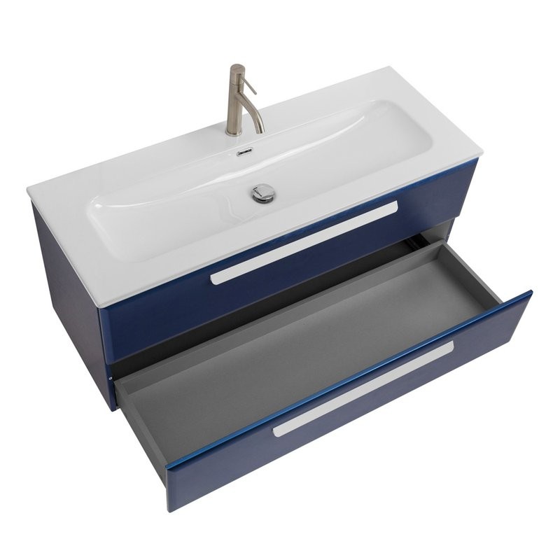 Тумба с раковиной Cezares Eco Cer-N 120 sapfiro, раковина Eco 120, ручки сатин