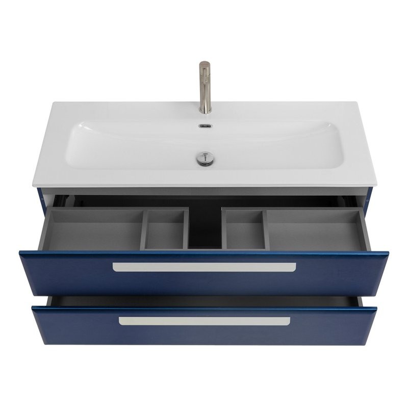 Тумба с раковиной Cezares Eco Cer-N 120 sapfiro, раковина Eco 120, ручки сатин
