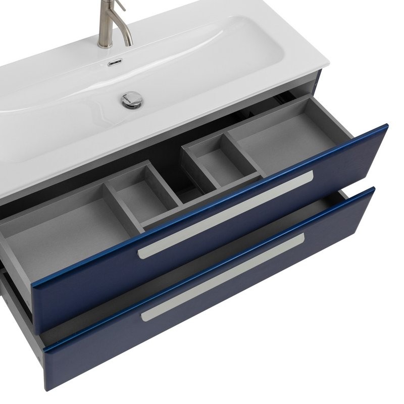 Тумба с раковиной Cezares Eco Cer-N 120 sapfiro, раковина Eco 120, ручки сатин
