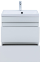 Тумба под раковину без столешницы Aquanet Нота new 60 подвесная, белая глянцевая