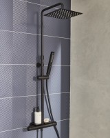 Душевая стойка Jacob Delafon Metro E26596-BL черная,  с полкой