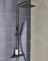 Душевая стойка Jacob Delafon Metro E26596-BL черная,  с полкой