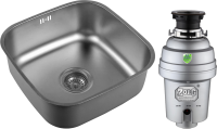 Комплект Мойка Zorg R ZR 4040 нержавеющая сталь + Измельчитель Inox D