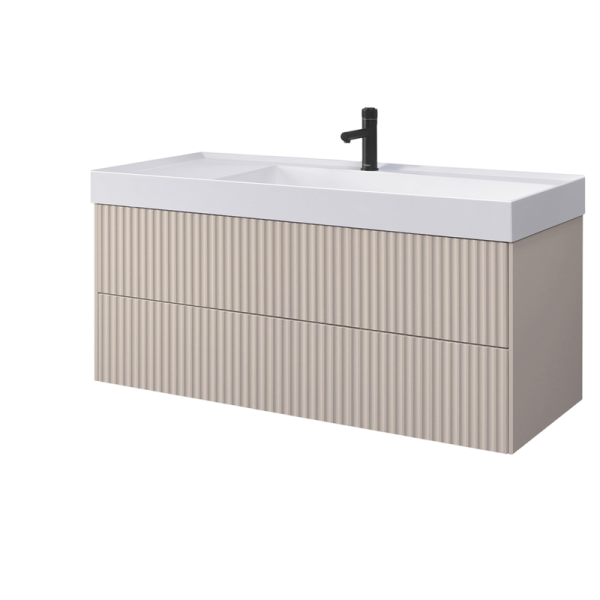 Тумба с раковиной Belux Сиртаки 120 подвесная, светлый миндаль матовый , раковина 1200-02