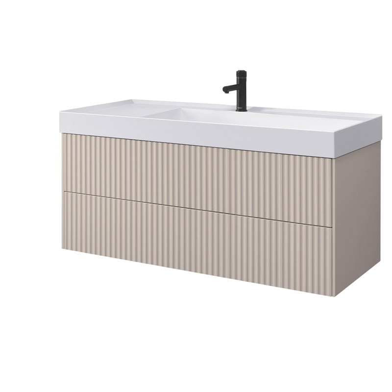 Тумба с раковиной Belux Сиртаки 120 подвесная, светлый миндаль матовый , раковина 1200-02