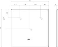 Зеркало Vigo Geometry Luxe 70 с подсветкой и антизапотевателем