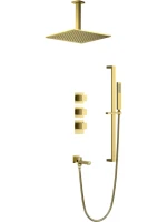 Душевой комплект Timo Selene SX-2239/17SM С ВНУТРЕННЕЙ ЧАСТЬЮ, с термостатом, матовое золото