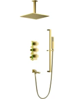 Душевой комплект Timo Selene SX-2239/17SM С ВНУТРЕННЕЙ ЧАСТЬЮ, с термостатом, матовое золото