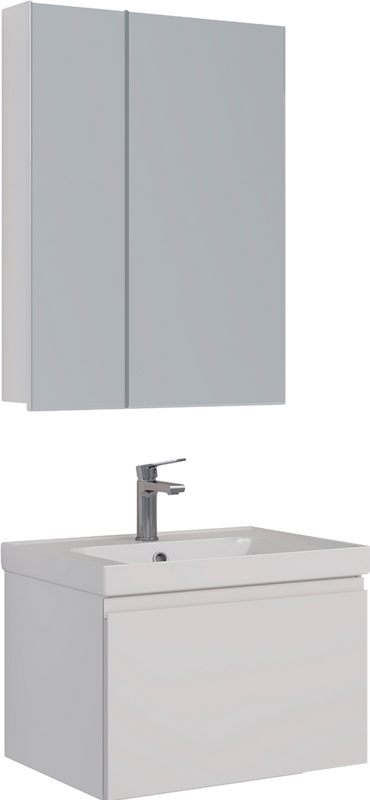 Мебель для ванной комнаты Lemark Veon mini 60 белая глянцевая, 1 ящик