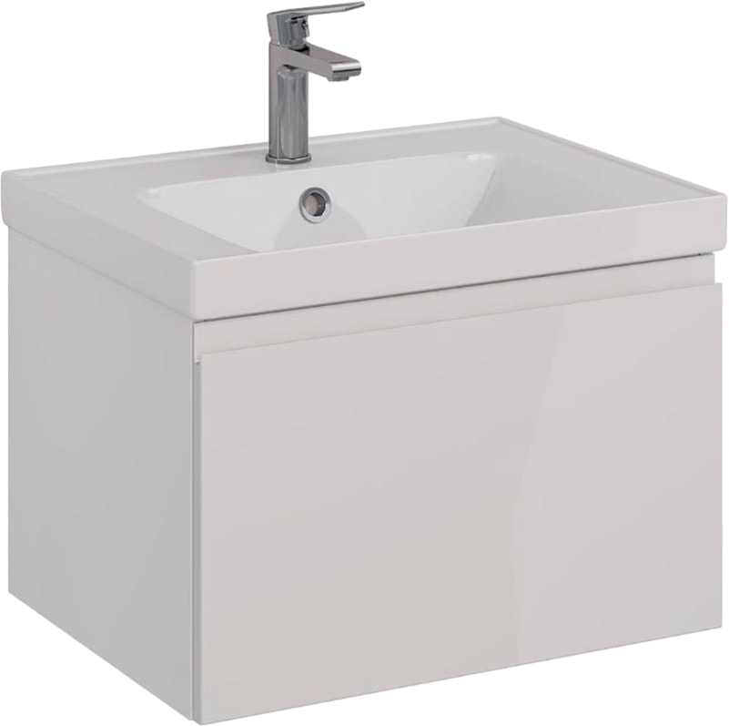 Мебель для ванной комнаты Lemark Veon mini 60 белая глянцевая, 1 ящик