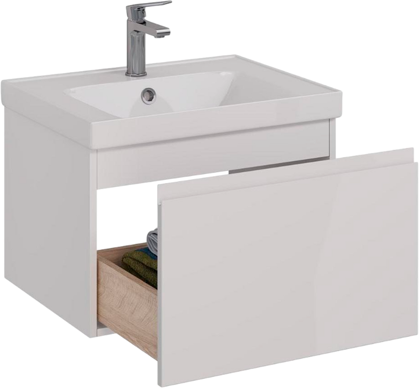 Мебель для ванной комнаты Lemark Veon mini 60 белая глянцевая, 1 ящик