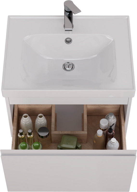 Мебель для ванной комнаты Lemark Veon mini 60 белая глянцевая, 1 ящик
