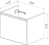 Мебель для ванной комнаты Lemark Veon mini 60 белая глянцевая, 1 ящик