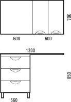 Тумба с раковиной Corozo Алиот 120 под стиральную машину R