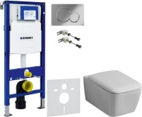 Комплект Унитаз подвесной Geberit iCon Square 201950000 + Крышка Square 571910000 + Крепления Duofix 111.815.00.1 к стене + Звукоизоляция + Инсталляция UP 320 111.300.00.5 + Кнопка Sigma 01 115.770.21.5 хром