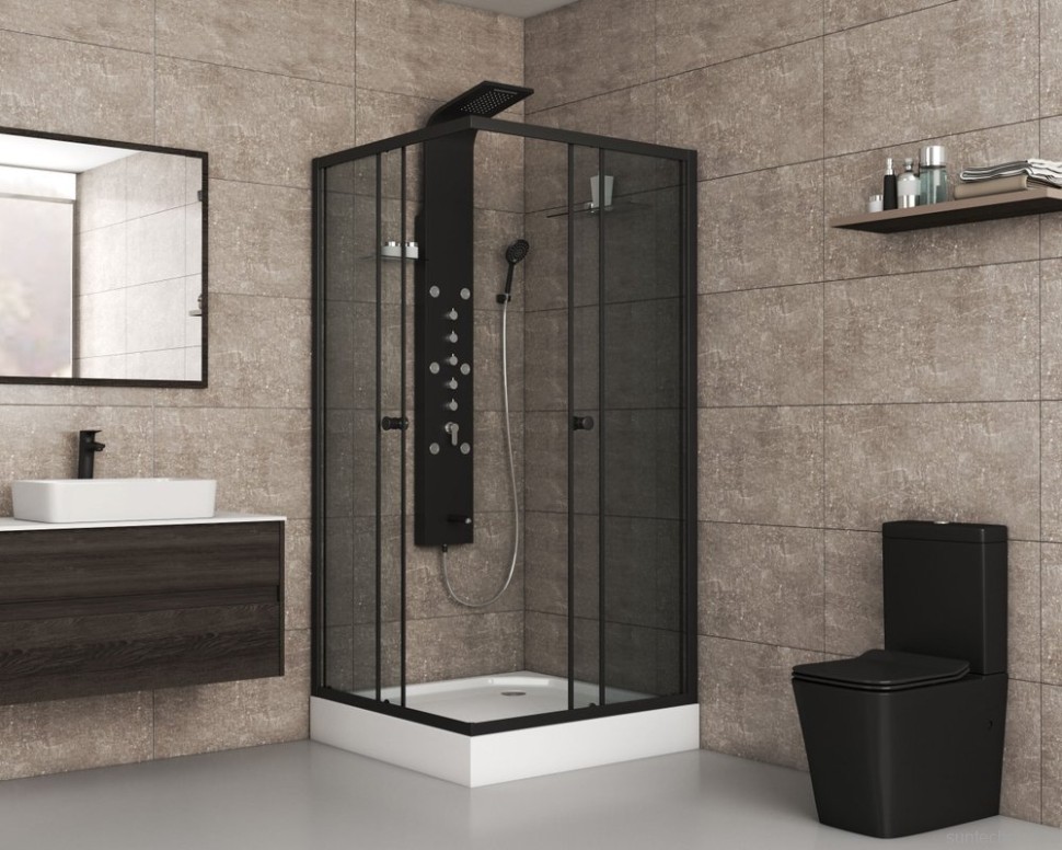 Душевой уголок Niagara Eco NG-010-14QT 100х100 см, стекло тонированное, с поддоном