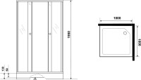 Душевой уголок Niagara Eco NG-010-14QT 100х100 см, стекло тонированное, с поддоном