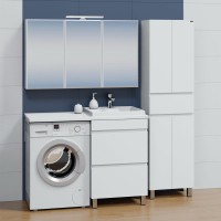 Тумба с раковиной СаНта Марс 59 R напольная, с ящиками, для стиральной машины