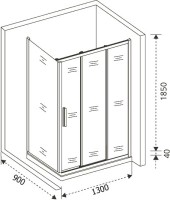 Душевой уголок Good Door Orion WTW+SP-G-CH 130х90 + очиститель для стекол