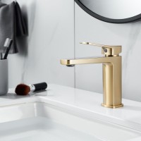 Смеситель для раковины Shevanik S9901G золотой сатин