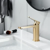 Смеситель для раковины Shevanik S9901G золотой сатин Смеситель для раковины Shevanik S9901G золотой сатин