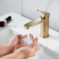 Смеситель для раковины Shevanik S9901G золотой сатин Смеситель для раковины Shevanik S9901G золотой сатин