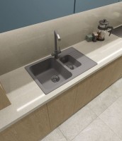 Комплект Мойка GranFest Quarz 21К темно-серая + Измельчитель Status ECO 75