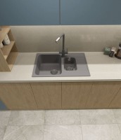 Комплект Мойка GranFest Quarz 21К темно-серая + Измельчитель Status ECO 75