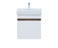 Тумба под раковину без столешницы Aquanet Оптима 50 подвесная, дуб рустикальный, белый сатин