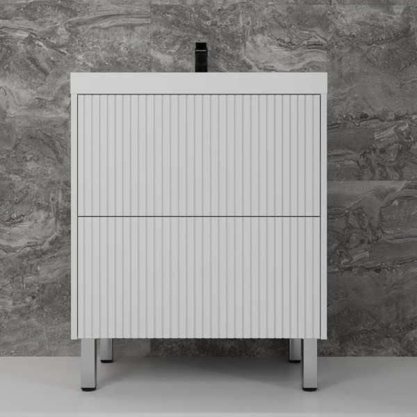 Тумба с раковиной Style Line Стокгольм 70 напольная, белый рифленый софт