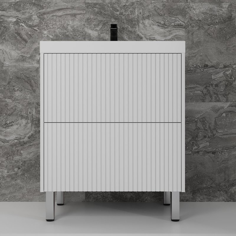 Тумба с раковиной Style Line Стокгольм 70 напольная, белый рифленый софт