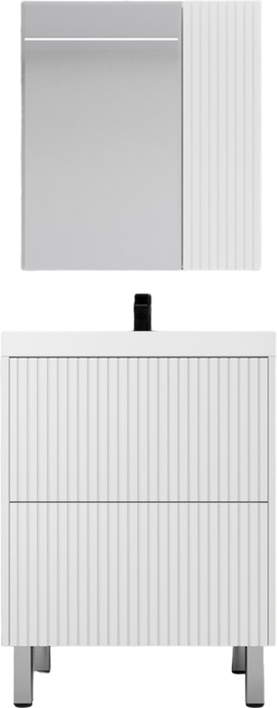 Тумба с раковиной Style Line Стокгольм 70 напольная, белый рифленый софт