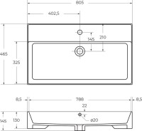 Мебельная раковина Cezares Molveno 46 80 см