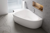 Акриловая ванна Ravak LoveStory II C751000000 L 195x140 см, угловая, левая, пристенная, белая, асимметричная, для двоих