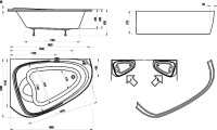 Акриловая ванна Ravak LoveStory II C751000000 L 195x140 см, угловая, левая, пристенная, белая, асимметричная, для двоих