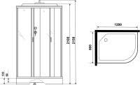 Душевая кабина Niagara Classic NG-3512-14LG 120х80 см, с гидромассажем