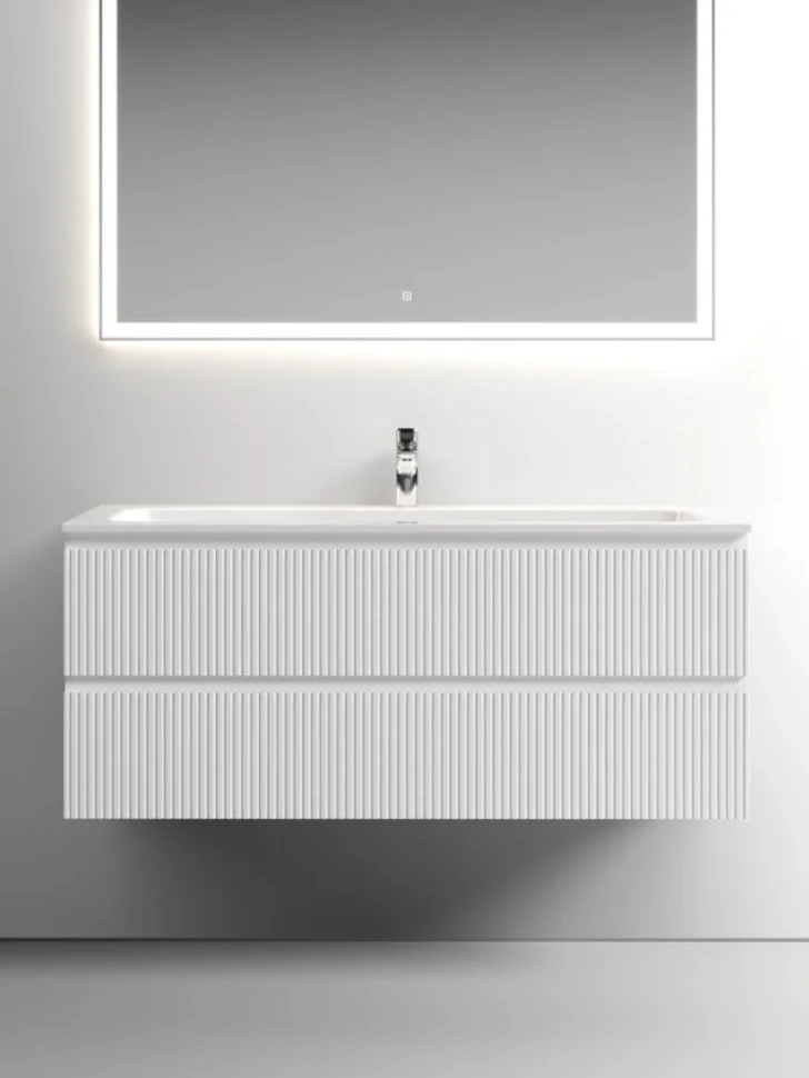 Тумба с раковиной Sancos Snob T 120 см, bianco, раковина CN7017