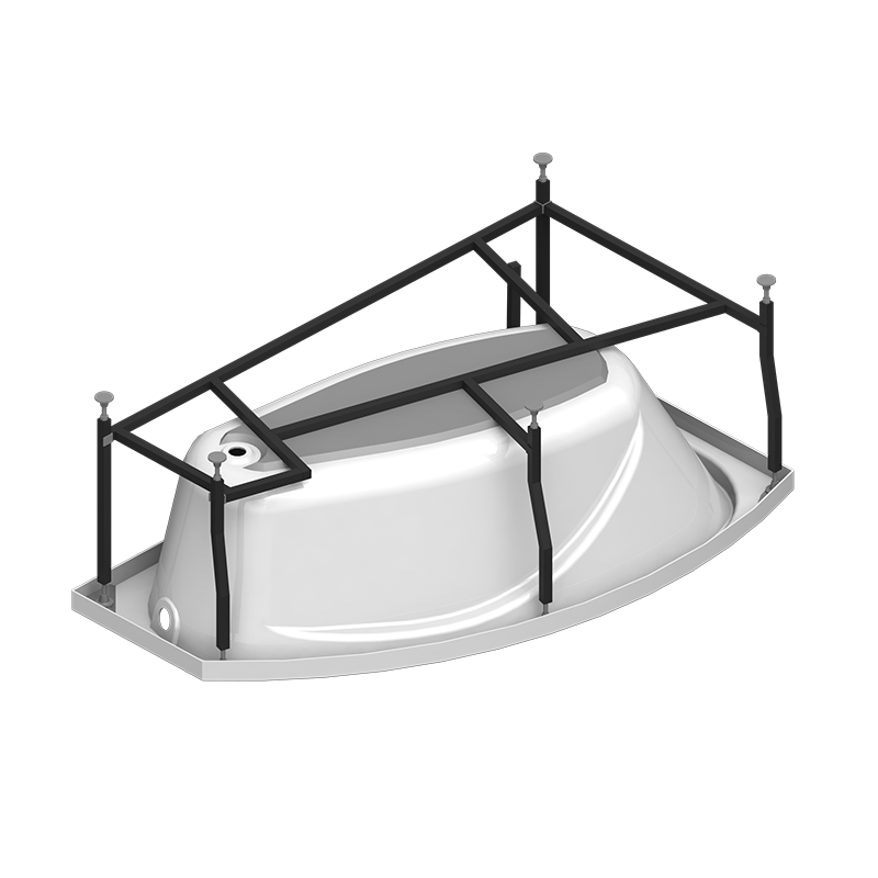 Акриловая ванна Radomir София Релакс 170x100 см, угловая, правая, пристенная, с гидромассажем, белая, асимметричная, с каркасом, с экраном, с сиденьем, со сливом-переливом