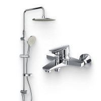 Душевой комплект Смеситель AM.PM Gem F90A10000 + Стойка Like F0780064