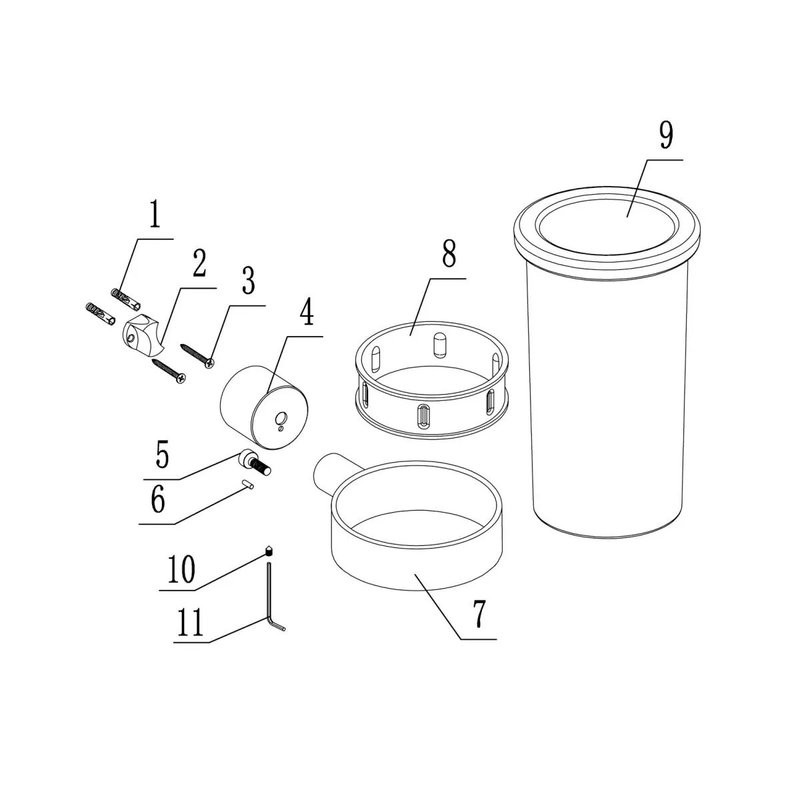 Стакан для ванной Abber Osten 316 AA1861BGG настенный, вороненая сталь, стеклянный