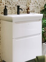 Тумба с раковиной Alavann Lana 70 напольная, 2 ящика, белая