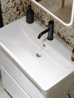 Тумба с раковиной Alavann Lana 70 напольная, 2 ящика, белая